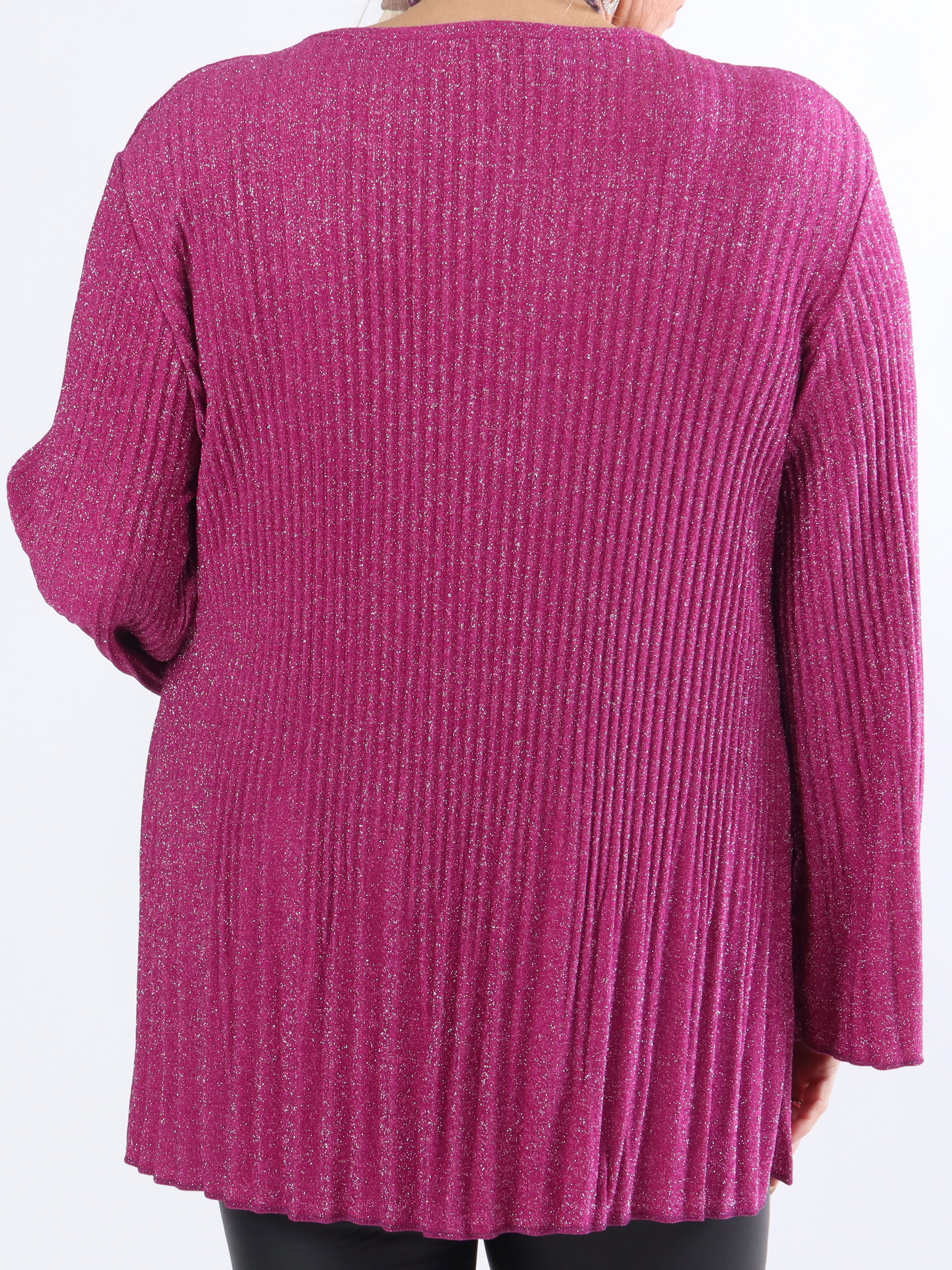 Ricarda - Plus size glimmerbluse med plisseringer